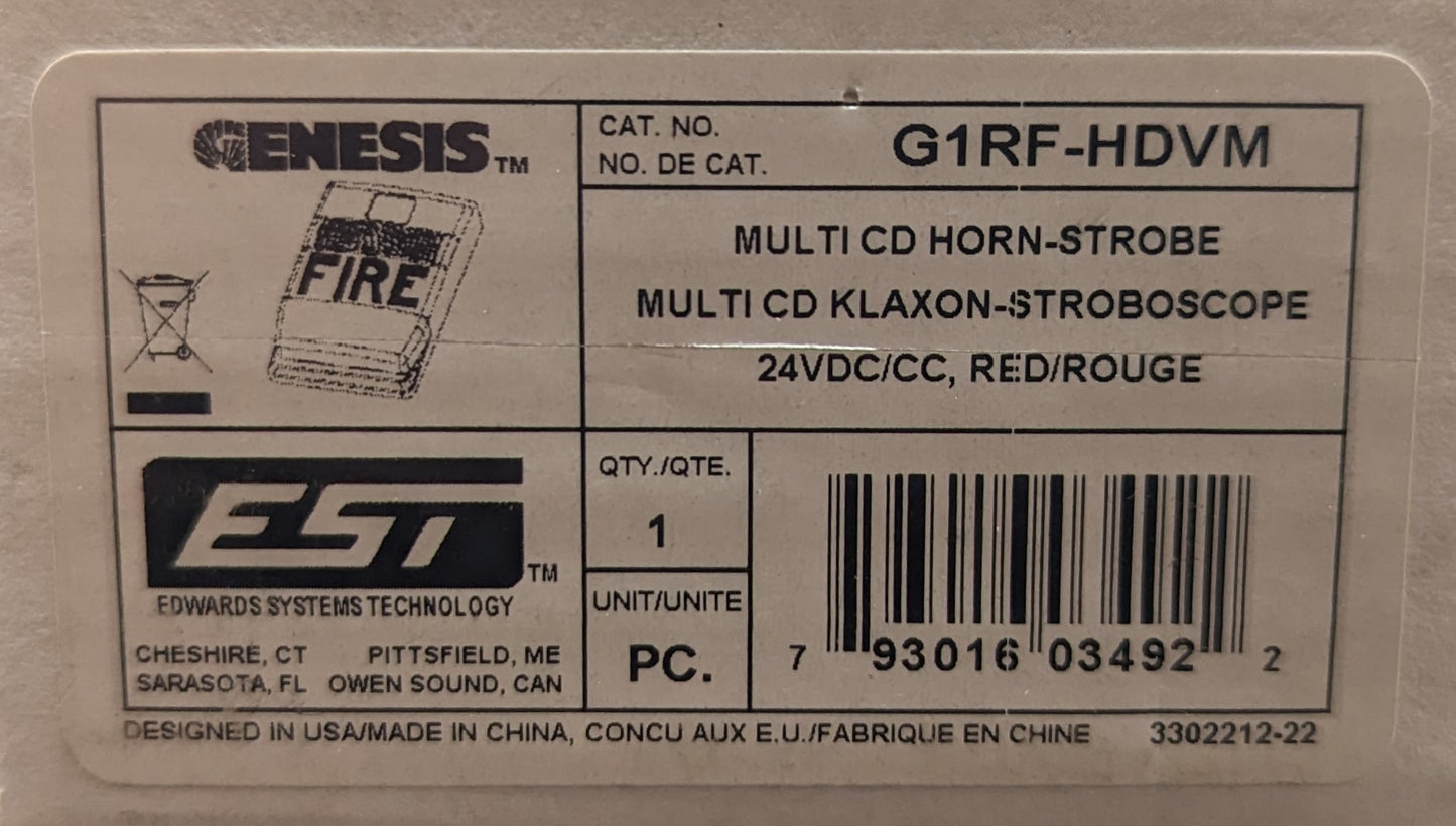 Edwards Genesis G1RF-HDVM Speaker Strobe