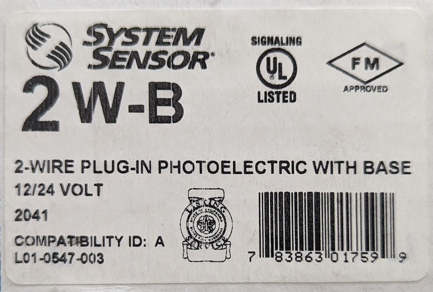 System Sensor 2W-B Smoke Detector