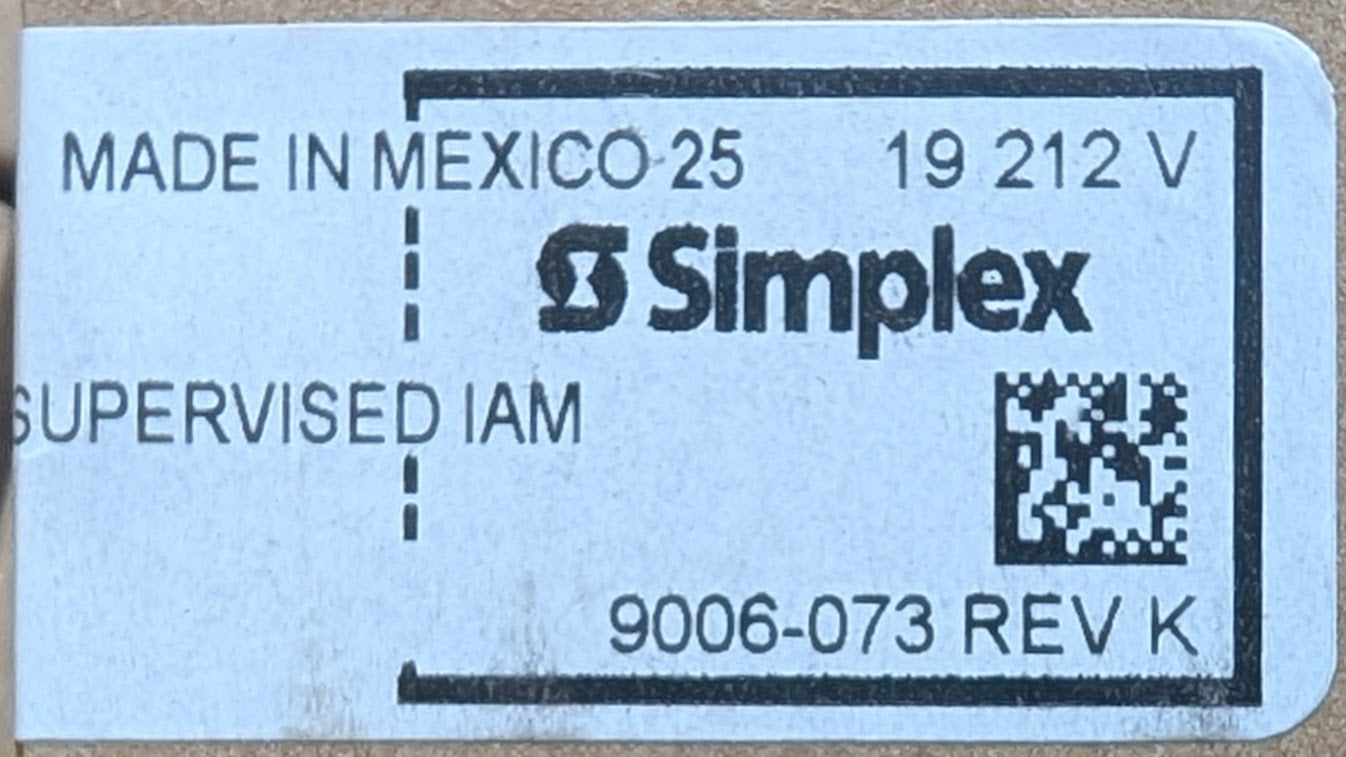 Simplex 4090-9051 Supervised IAM