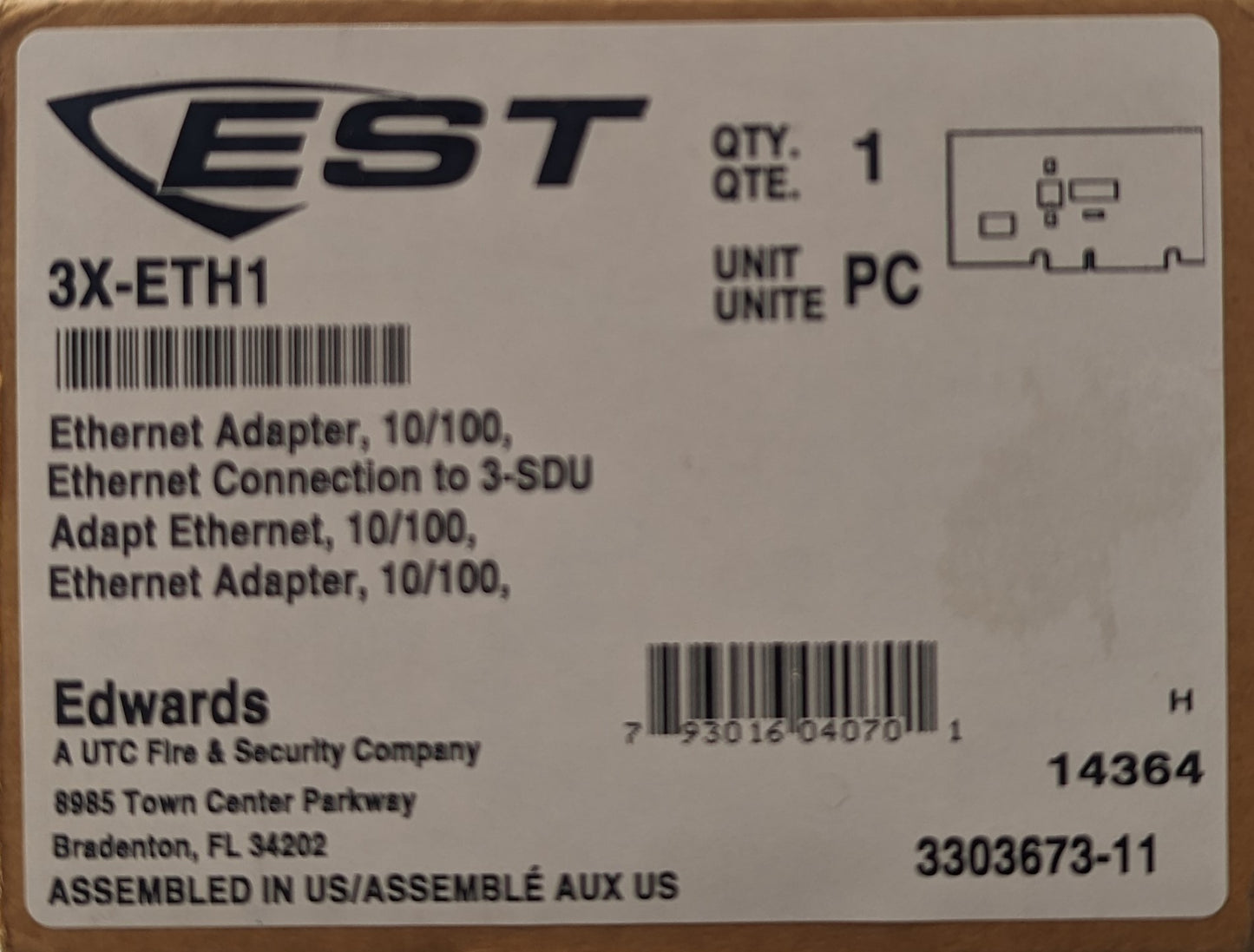 Edwards EST 3X-ETH1 Ethernet Adapter