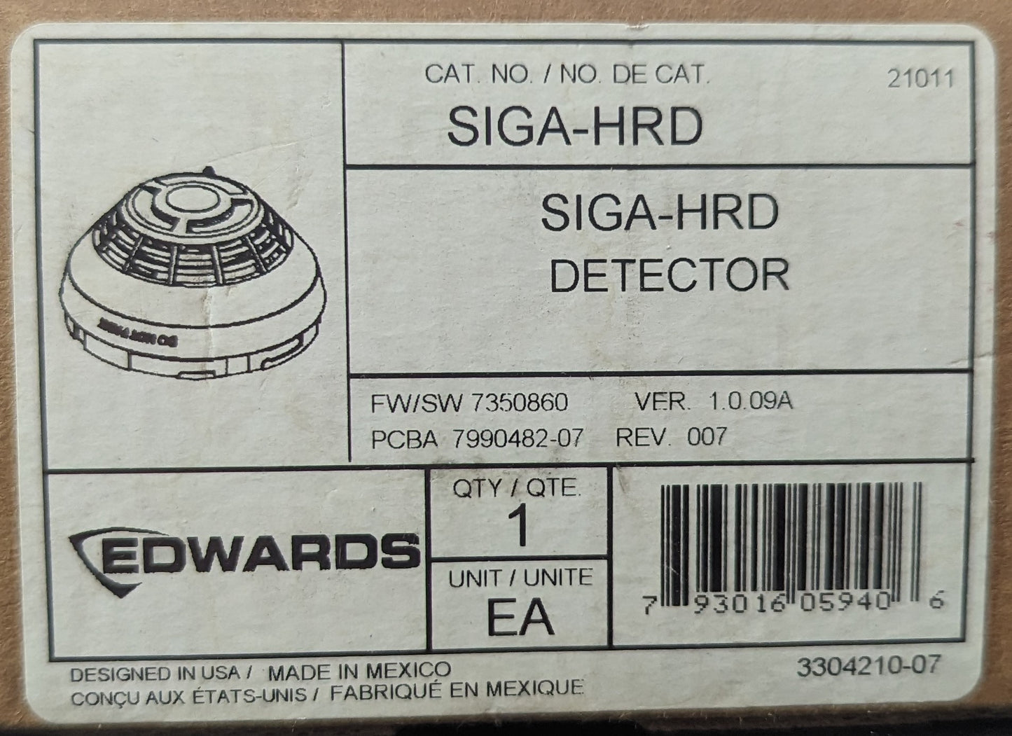 Edwards EST SIGA-HRD Heat Detector