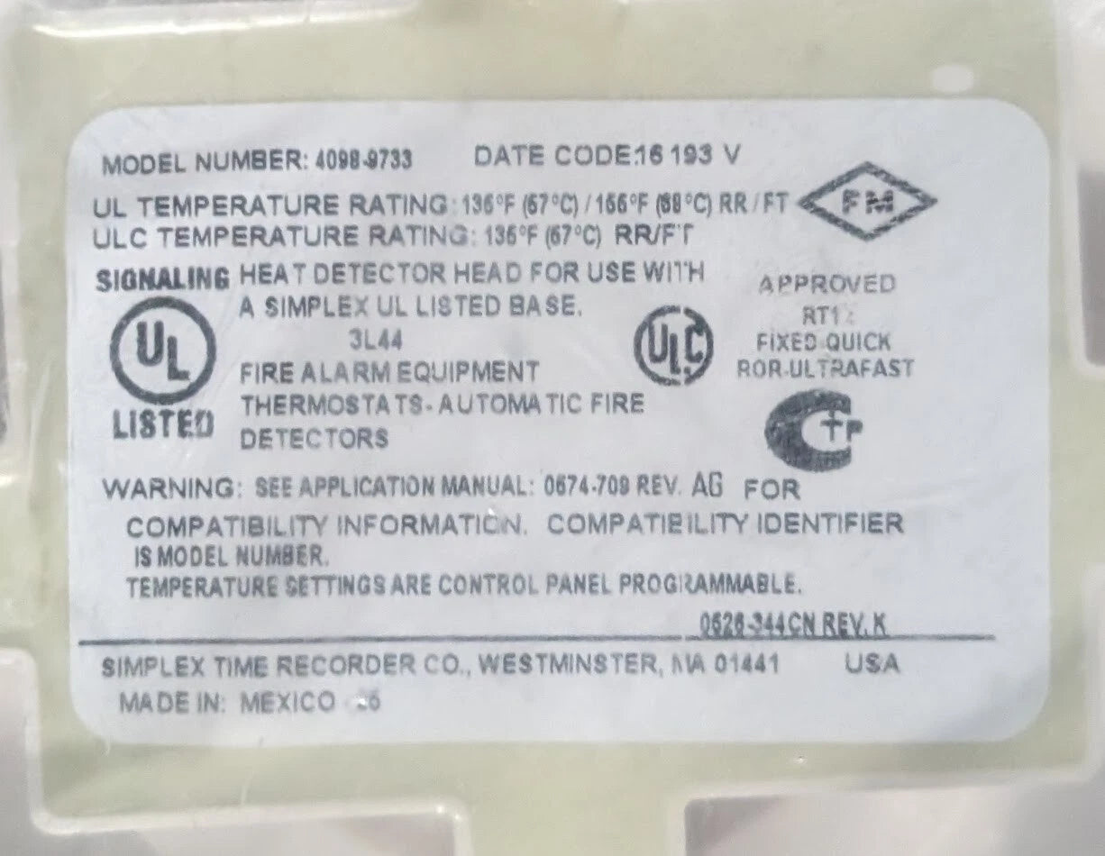 Simplex 4098-9733 Heat Detector