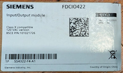 Siemens FDCIO422 Addressable I/O Input/Output Module