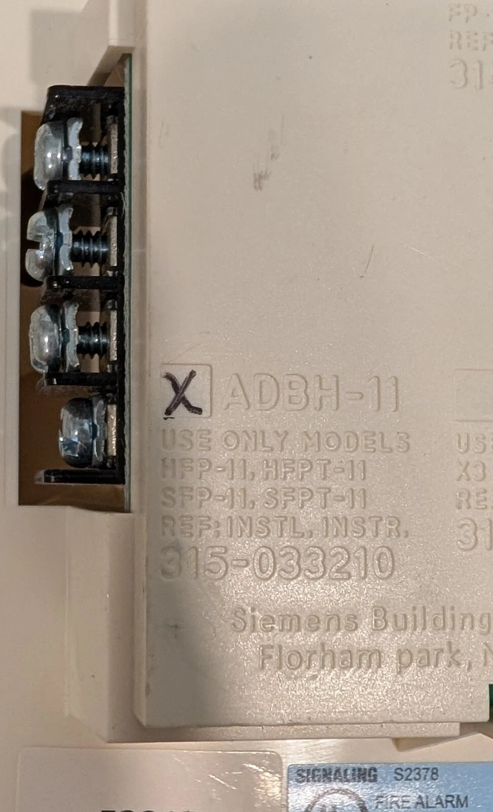 Siemens ADBH-11 Audible Fire Detector Mounting Base - Used