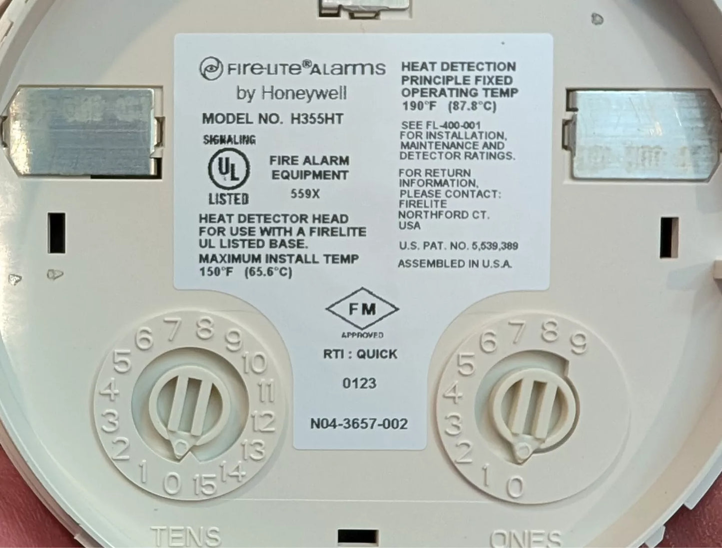Honeywell Fire Lite H355HT Heat Detector