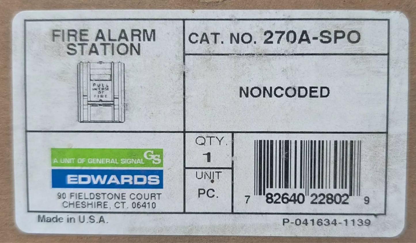 Edwards Signaling 270A-SPO Pull Station
