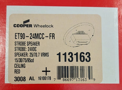 Cooper Wheelock ET90-24MCCH-FR Ceiling Speaker Strobe